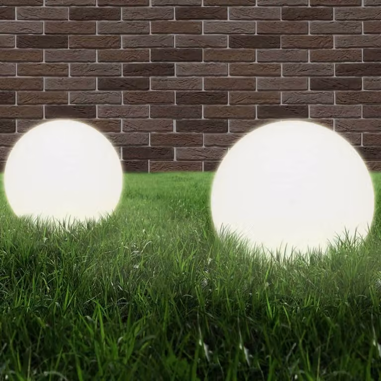 The Living Store Luci da giardino a LED 2 pz. Sferica 40 cm PMMA