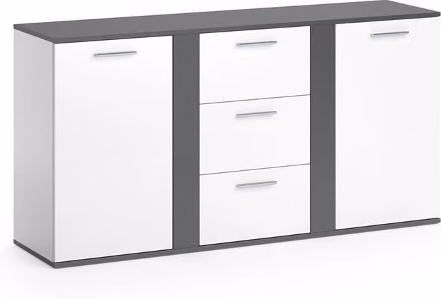 Cassettiera per camera da letto Novelli Antracite 155 x 80 cm con cassetti Vicco