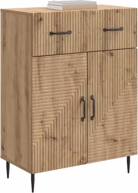 Credenza Buffet in Rovere Artigianale con Cassetto per Soggiorno e Sala da Pranzo L: 66 cm, P: 34,5 cm, H: 89,5 cm