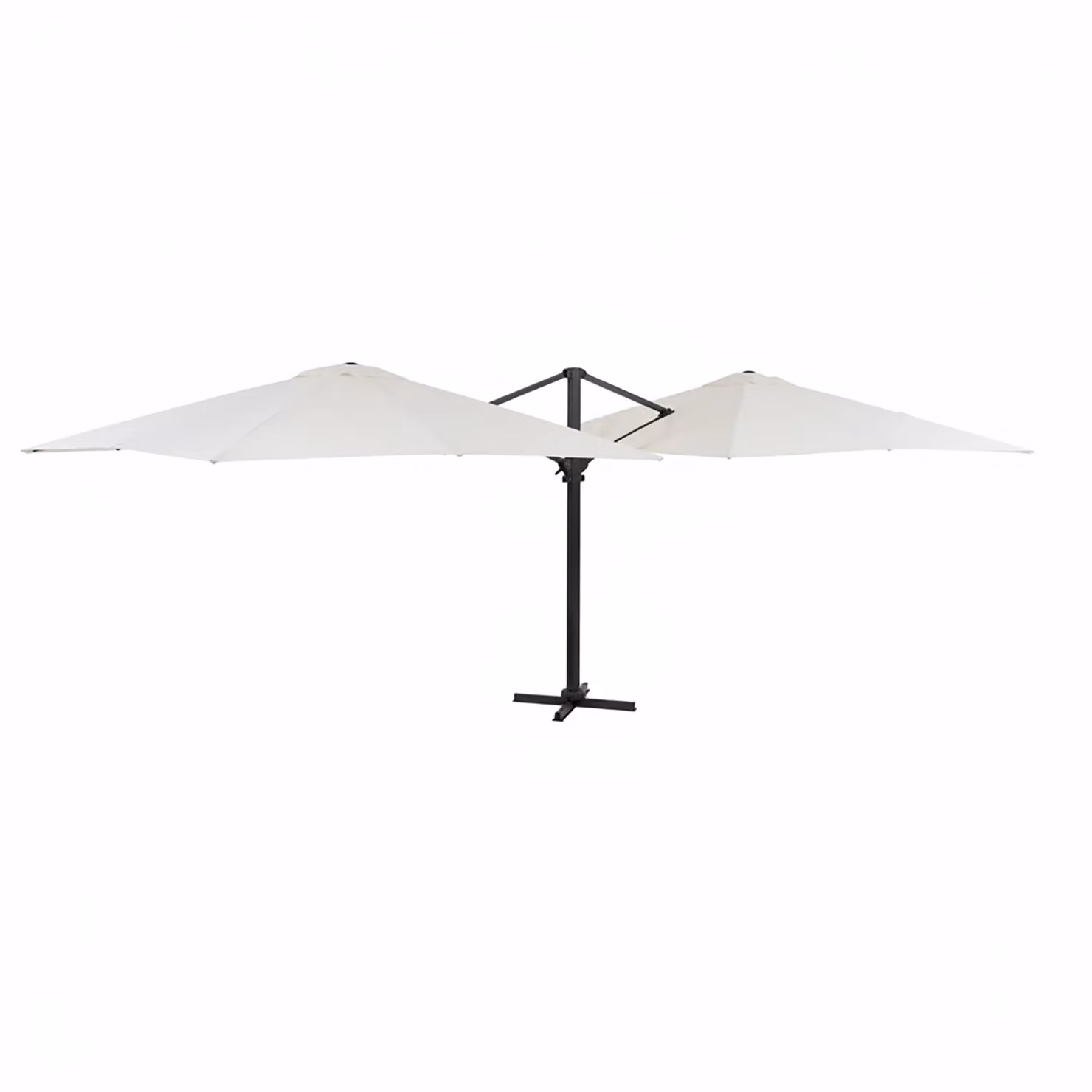 Ombrellone da giardino doppio Vestiamo Casa Giardino con palo centrale in alluminio e telo in poliestere bianco o antracite L: 600 cm, P: 300 cm, H: 260 cm – 1