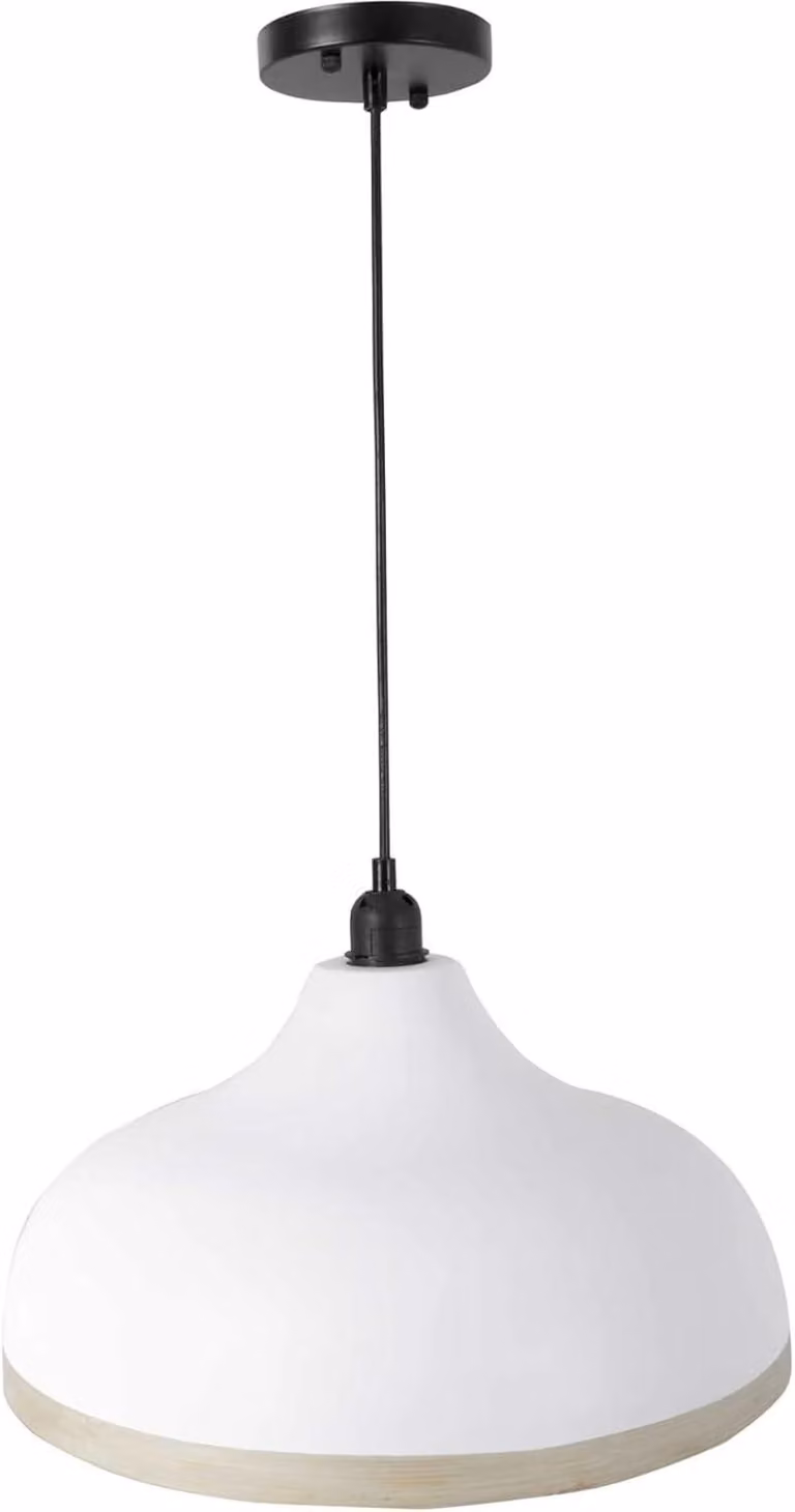 Lampada a sospensione LAVANT in rattan bianco 45x20 cm ##