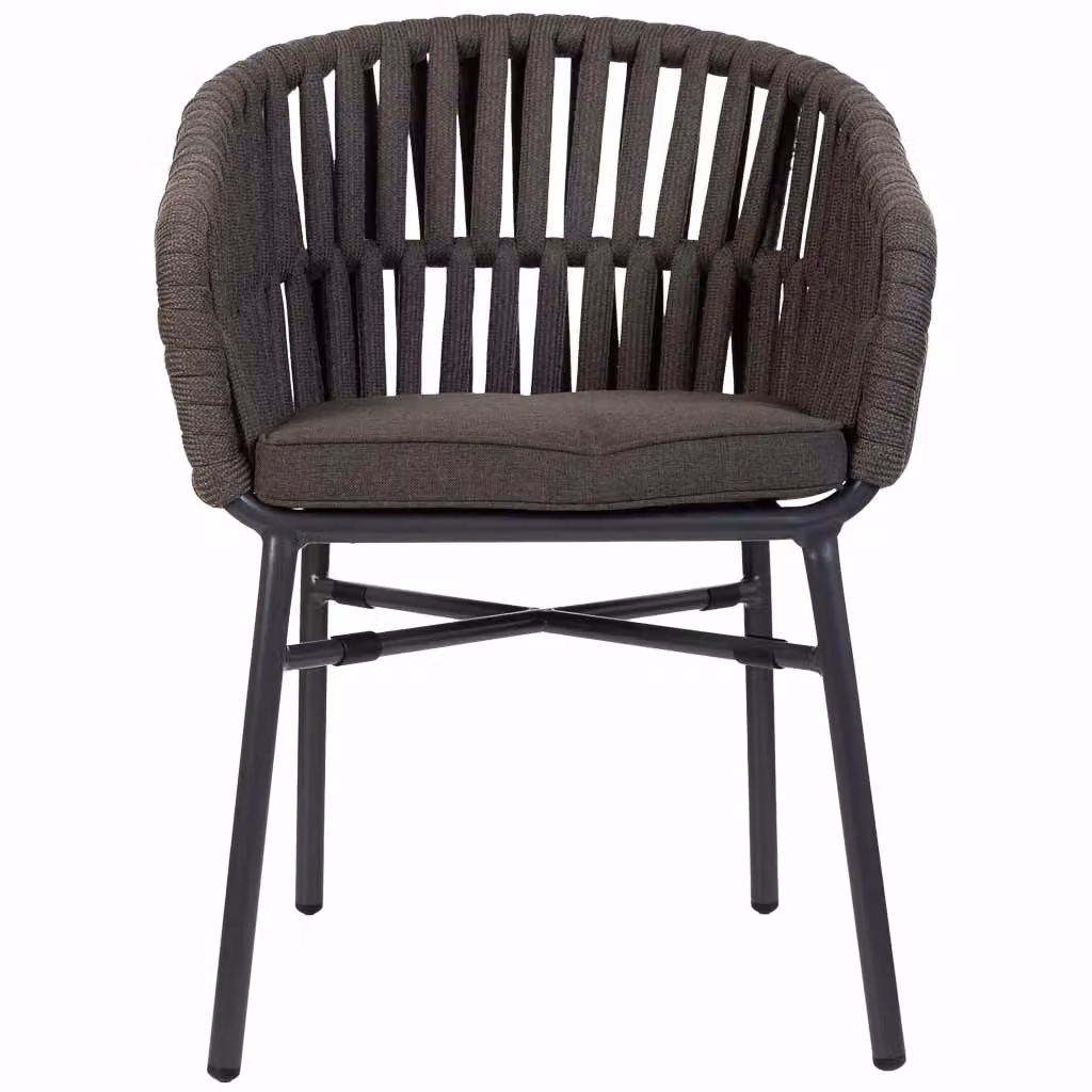 Sedia moderna in alluminio e corda grigio WANDERLUST DECO L: 58 cm, P: 61 cm, H: 77 cm – 2