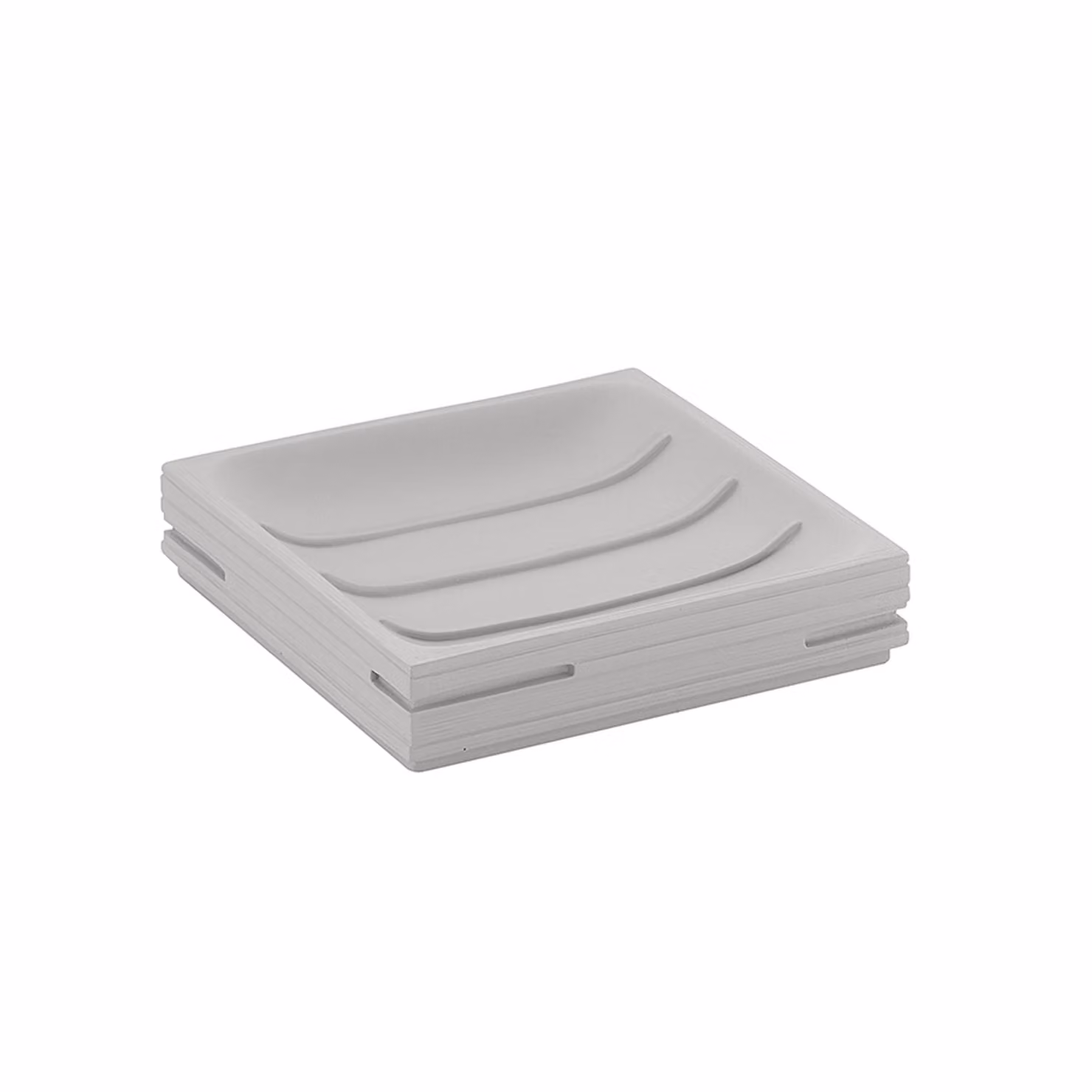 Portasapone d'appoggio in resina QU11 Gedy serie QUADROTTO Grigio