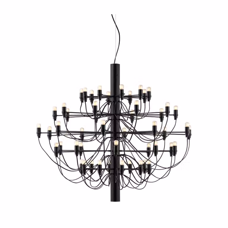 Flos - 2097/50 (frosted bulbs) - Lampada a sospensione - Nero Opaco