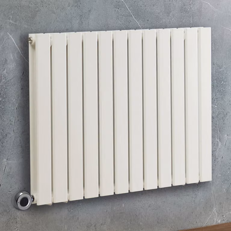 Radiatore Elettrico di Design Orizzontale - Bianco - 635mm x 630mm (Pannello Singolo) - Senza Termostato - Delta - ECOSO by Hudson Reed