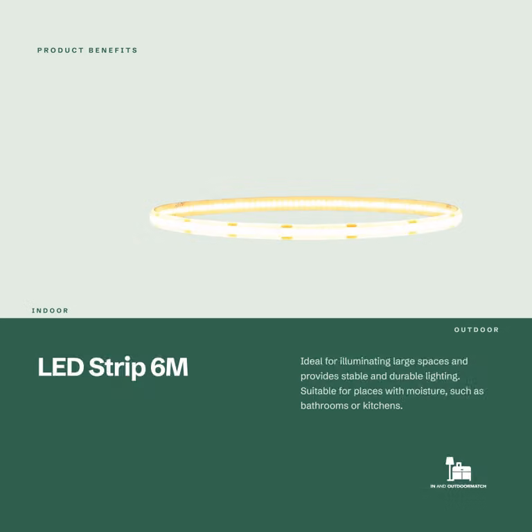 InAndOutdoorMatch - Striscia LED - 6 metri - Impermeabile - Dimmerabile