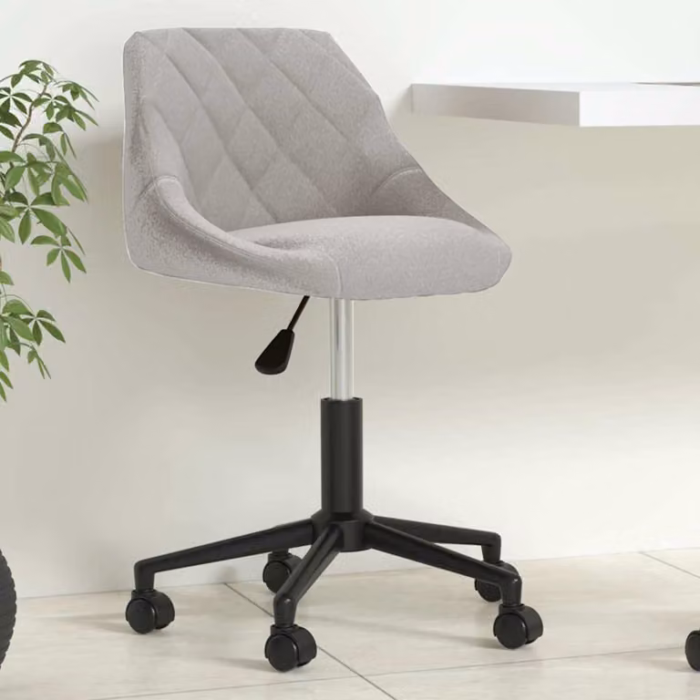 Sedia da ufficio girevole vidaXL in velluto grigio con ruote per home office
