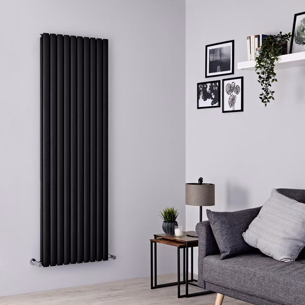 Radiatore Verticale Nero Opaco 1780x590mm 1830W - Alta Potenza - Design Moderno - Revive