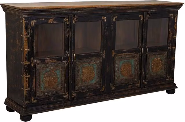Credenza Wanderlust Deco in legno, vetro e metallo marrone L: 170 cm, P: 40 cm, H: 90 cm