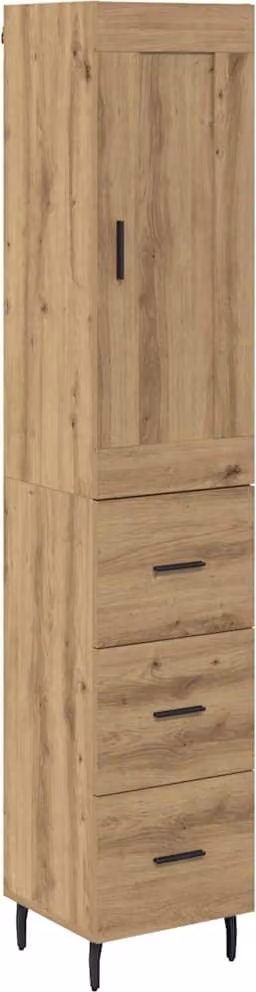 Credenza con cassetto Rovere artigianale 34,5 x 34 x 180 cm