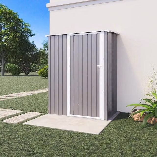 Casetta da giardino in acciaio zincato grigio 1,51x1,03xh1,96 m - 48kg- 1,55 metri quadri
