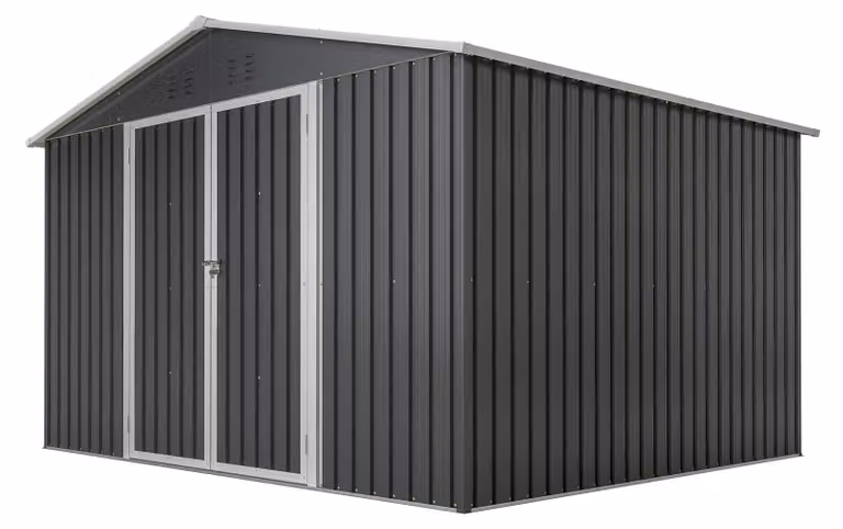 Grande casetta da giardino in metallo 300x252x191 cm XXXL Casetta per attrezzi con tetto a due falde Casetta da giardino Magazzino Antracite