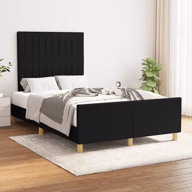 Giroletto senza Materasso-Struttura Letto Nero 120x200 cm Tessuto 139031