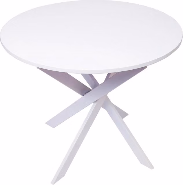 Tavolo da pranzo rotondo ZEN SKRAUT HOME bianco opaco, L: 90 cm, H: 77 cm, per 4 persone