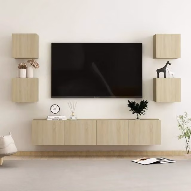 Set di Mobili TV 6 pz Rovere Sonoma in Legno Multistrato 3078977