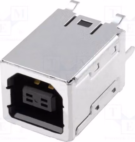 1x Connettore PIN: 4 porte USB 2.0 di tipo B, connettore a montaggio traversa, placcato in oro, modello UBBS-4R-D14-4D, compatibile con USB e IEEE1394