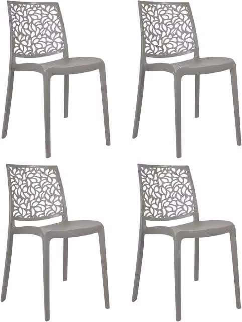 Marvin Sedia da Giardino e Interno in Polipropilene Design Moderno Impilabile Colore Tortora