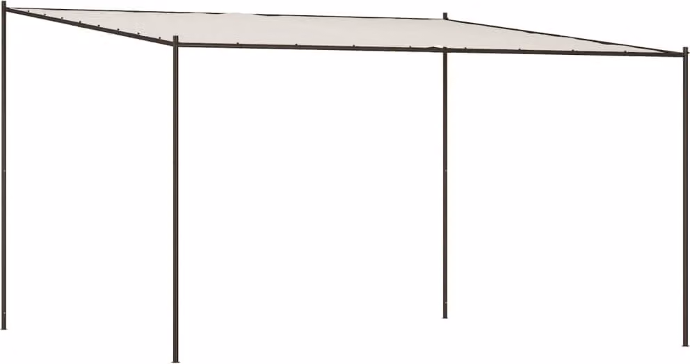 Gazebo Bianco 4x4 m 180 g/m² Tessuto e Acciaio