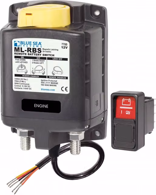 Solenoide Blue Sea Systems a rilascio automatico in ottone, colore nero