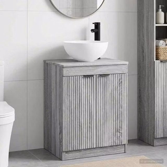 Set di mobili per il bagno Sonoma grigio Legno ingegnerizzato 3404210