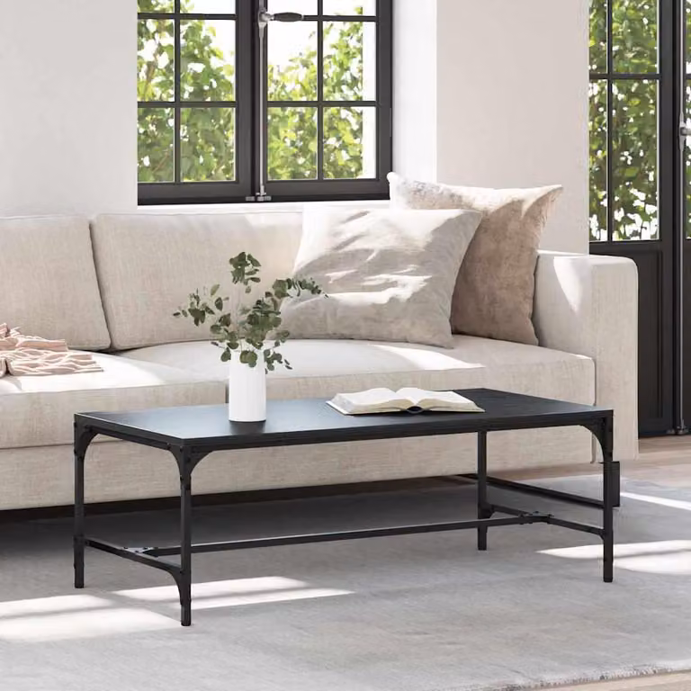 Maison Exclusive - Tavolino nero effetto rovere 100 x 50 x 35 cm Materiale ligneo