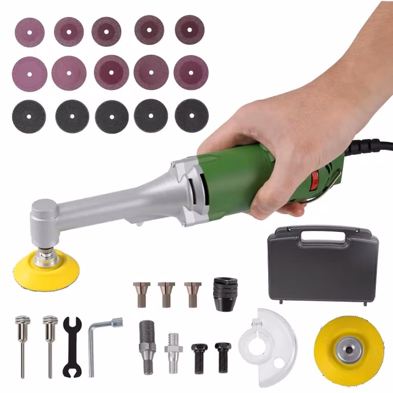 Strumento per piastrelle in Vetroceramica - Smerigliatrice angolare elettrica - 380 W - 6 velocità - 15.000 giri/min - 220 V - Illuminazione a LED - Tipo C