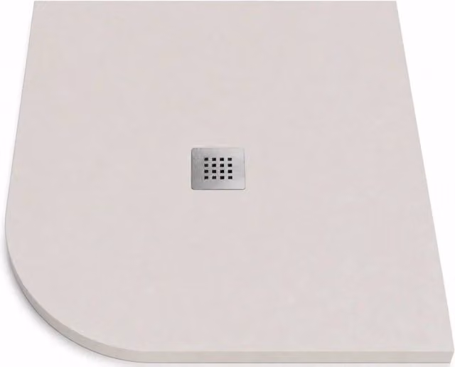 Piatto doccia semicircolare ROUND 90x90 cm Sabbia griglia in acciaio