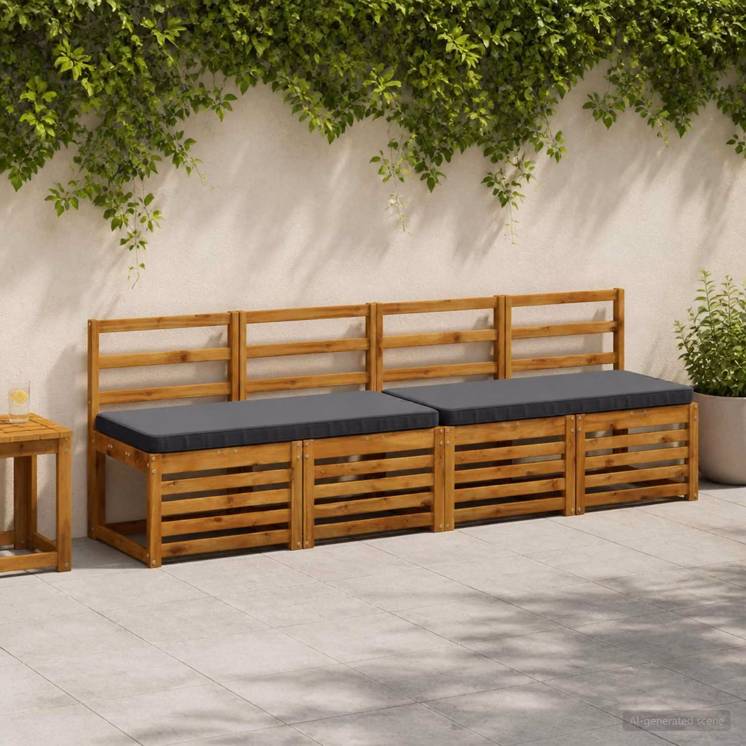 Cuscino per panchina vidaXL VUGHT in poliestere con rivestimento lavabile, colore antracite
