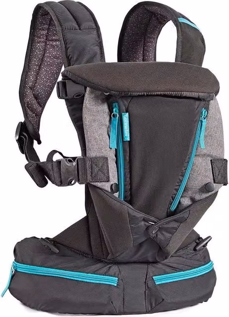 Porta bambino ergonomico espandibile con rete traspirante grigio per neonati e bambini fino a 14 kg