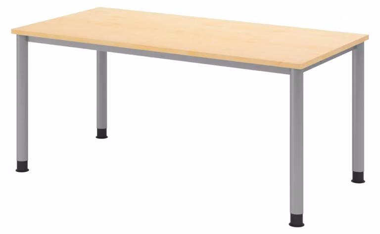 Scrivania bümö Serie H - Finitura: acero, struttura: argento, dimensioni: 160 x 80 cm
