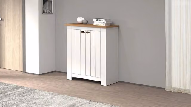 Scarpiera 2 Ante 84x42x100 cm Figo 2A Bianco Opaco/Rovere Wotan