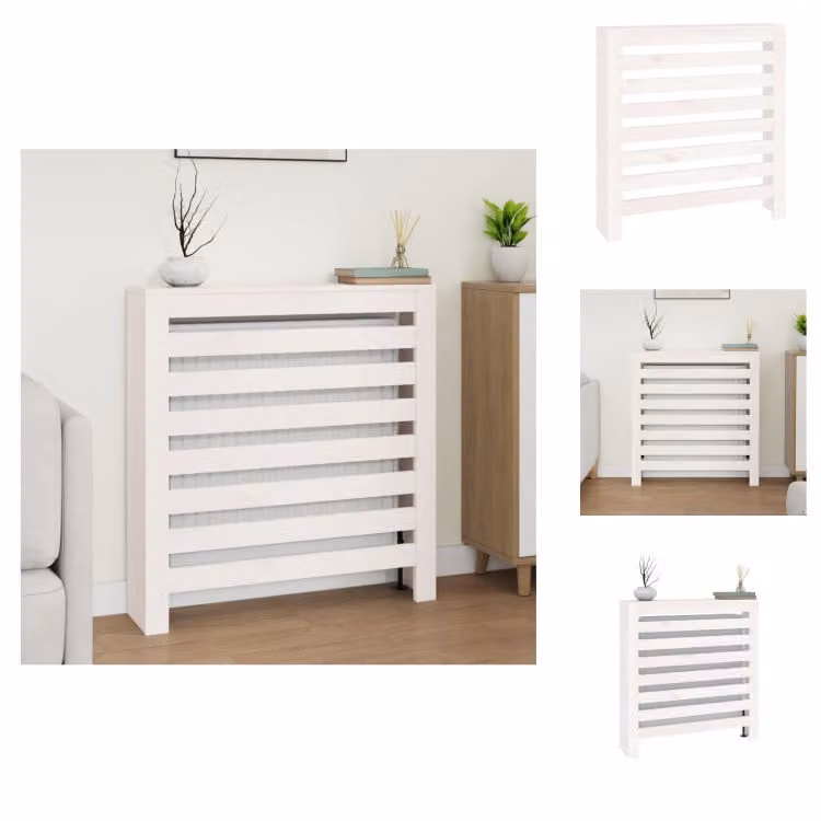 vidaXL Rivestimento per radiatori bianco 79,5x19x84 cm in legno di pino massiccio - Accessori per radiatori
