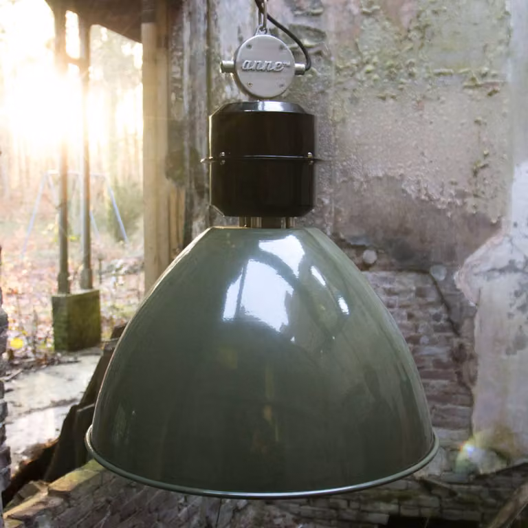 Steinhauer Lampada a sospensione Frisk, dimmerabile, Verde, Soggiorno / Sala da pranzo, Metallo, Industriale, Lampada a sospensione