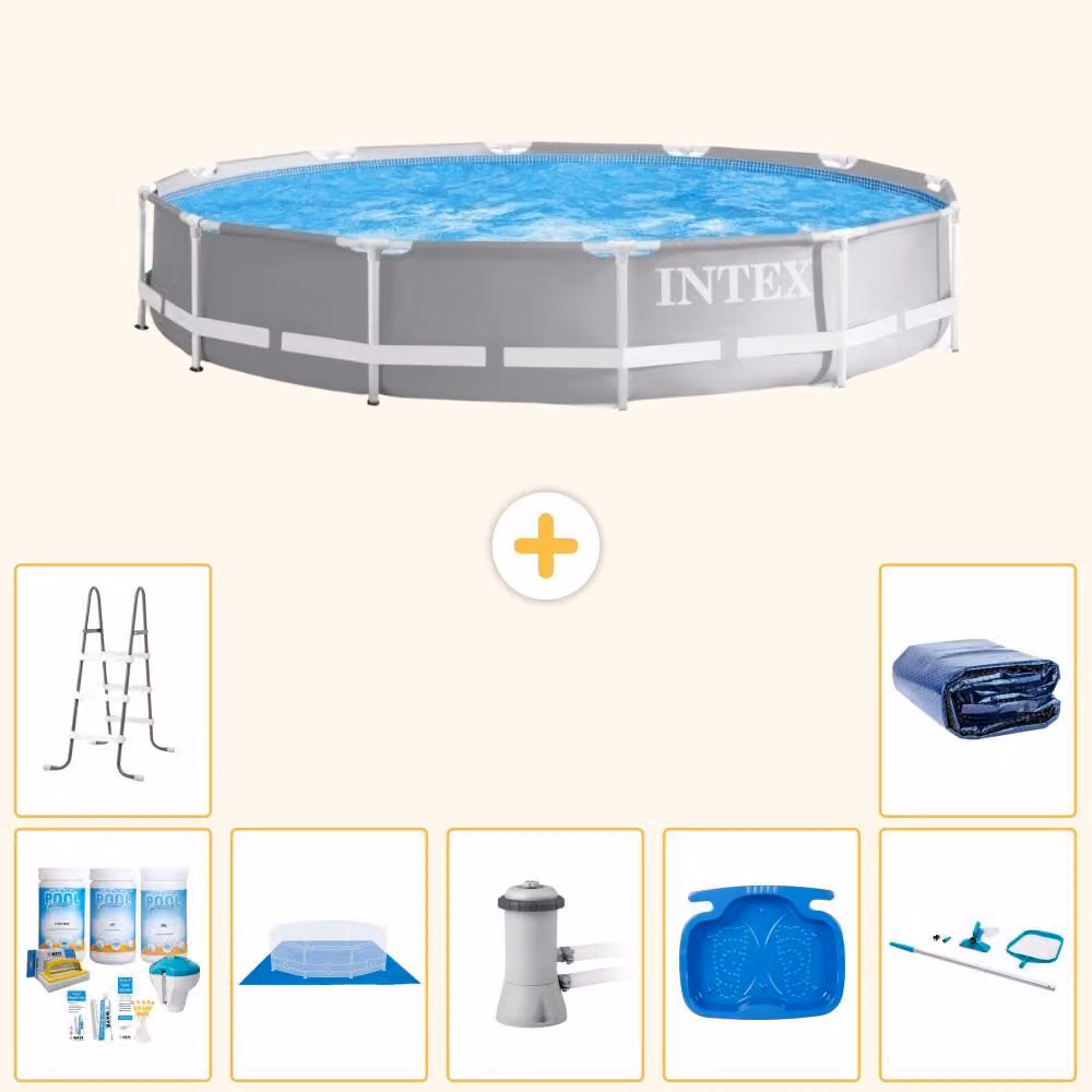 Struttura per piscina a forma di prisma - 366x76 cm - composta da 8 elementi - modello S20535