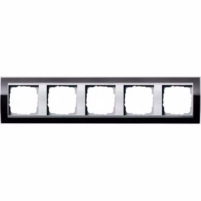 Gira 0215736 Cornice di copertura a 5 posti per colore alluminio Gira Event Nero trasparente