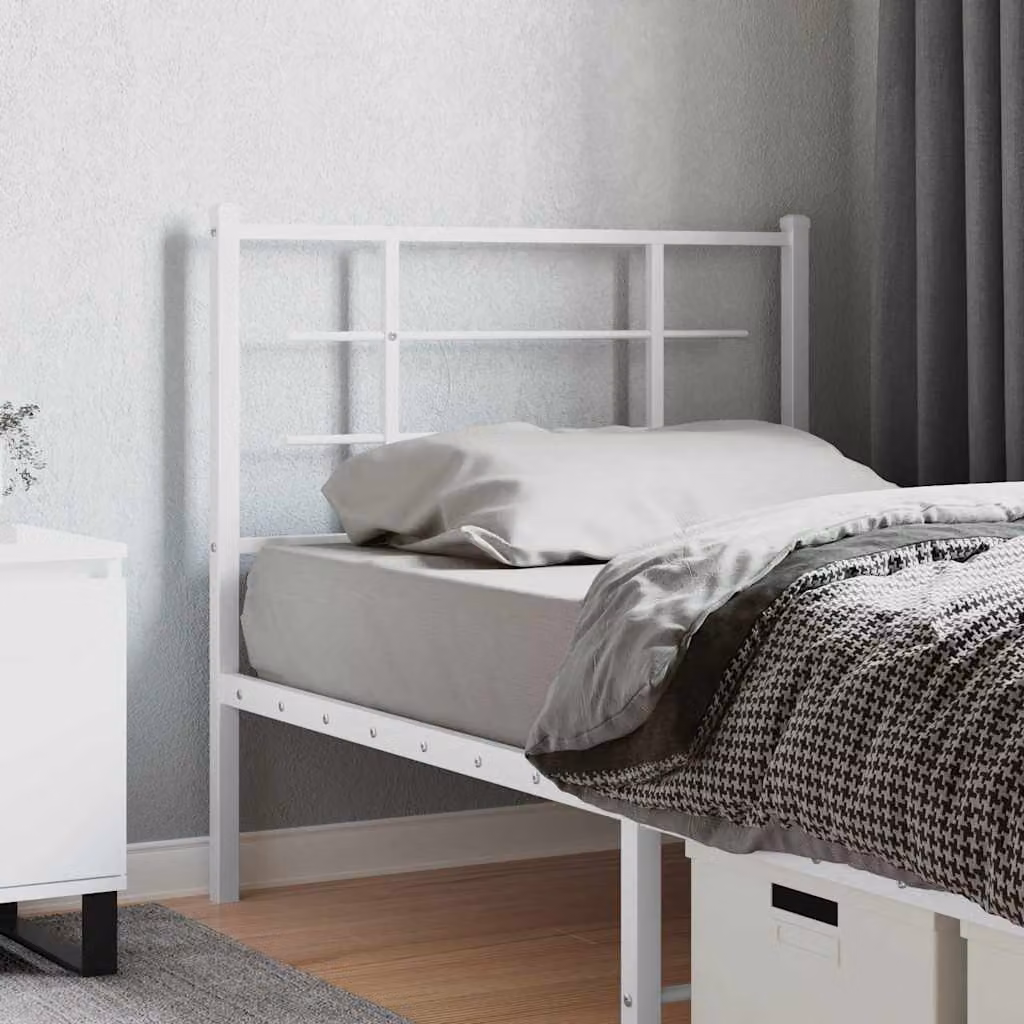 Testiera di ricambio in metallo bianco vidaXL per letto 100x200 cm