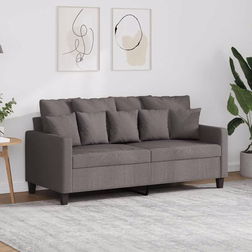 vidaXL Divano a 2 Posti Moderno in Tessuto Beige o Grigio con Struttura in Metallo