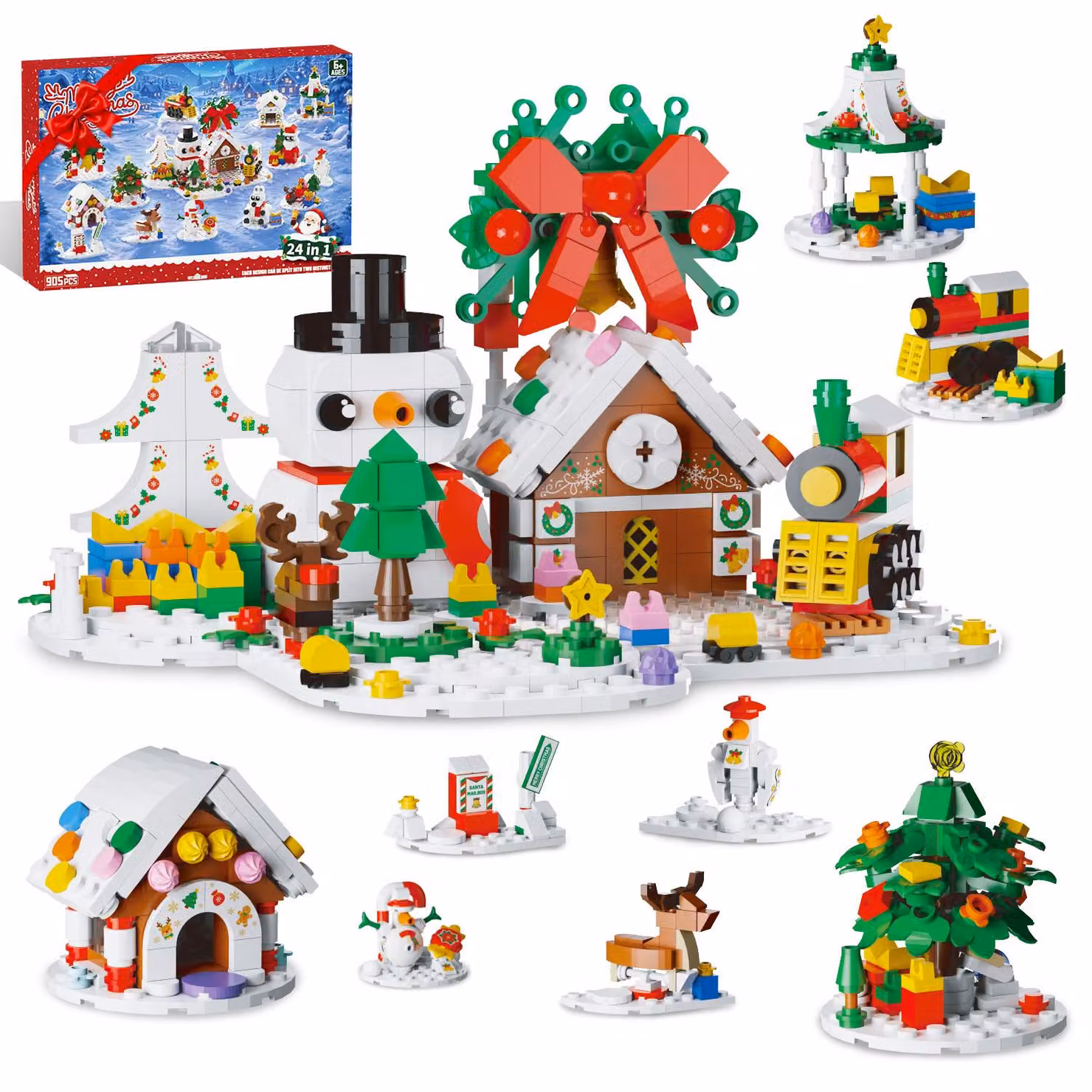 Calendario dell'Avvento con giocattoli. Calendario dell'Avvento 2026 per bambini, ideale per l'albero di Natale. Giocattoli da costruzione, mattoncini