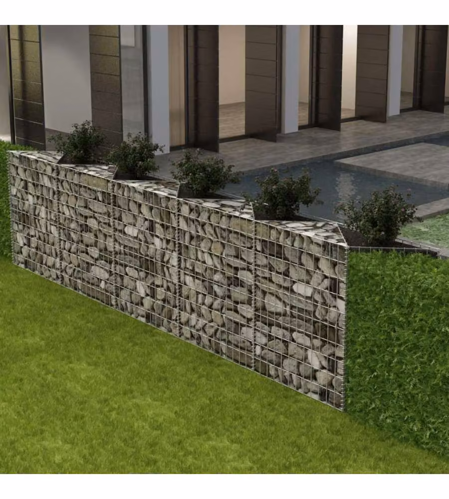 Gabbione in rete in acciaio zincato vidaXL grigio L: 300 cm, P: 30 cm, H: 100 cm – 2