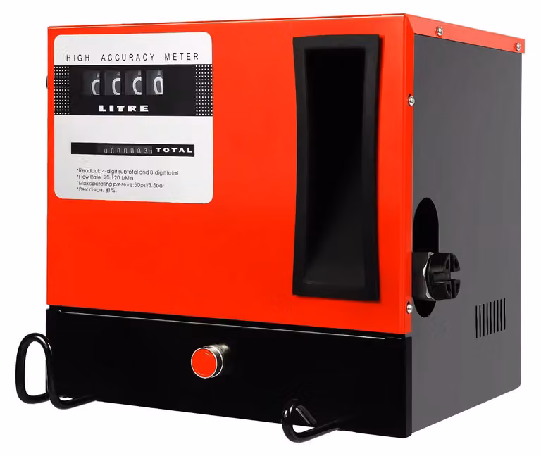 Pompa per carburante diesel - Pompa di trasferimento carburante - 550 W - Elevata portata: 60 litri/minuto - 220 V (standard europeo) - Funzionamento silenzioso - Montaggio a parete con filtro e regolatore di flusso - Colore: rosso