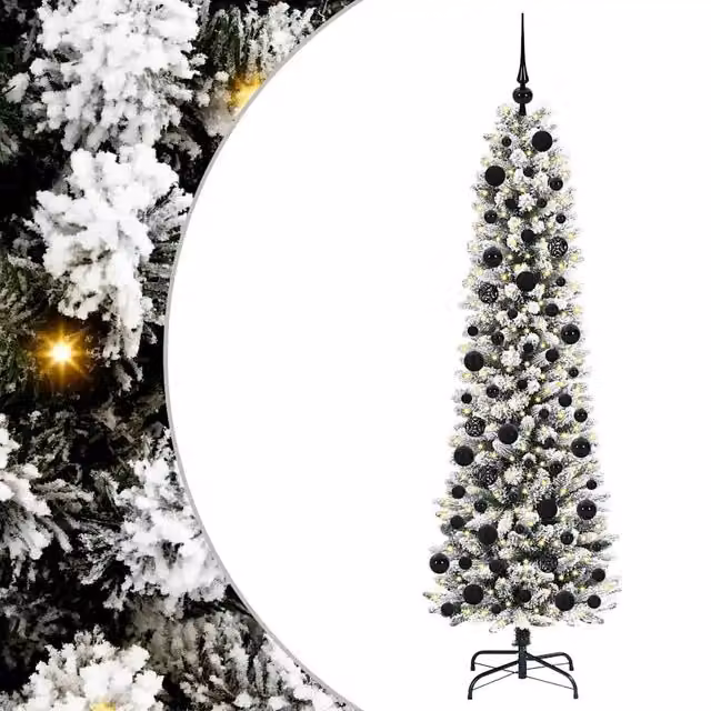 Albero di Natale artificiale verde con 300 LED bianco caldo, Altezza: 180 cm – 1