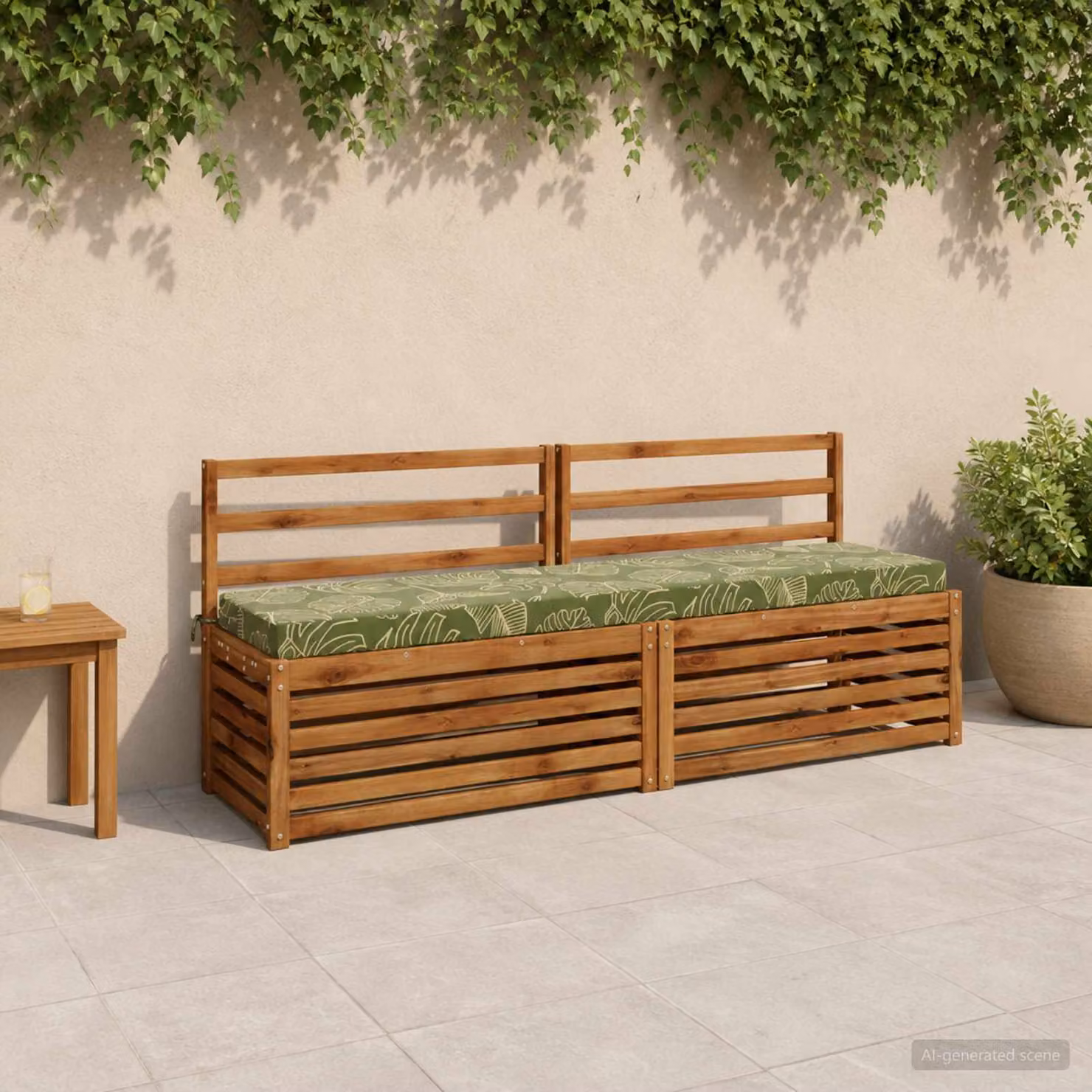 Set di 2 cuscini per panchina vidaXL SOEST verdi in poliestere con rivestimento rimovibile e resistente ai raggi UV