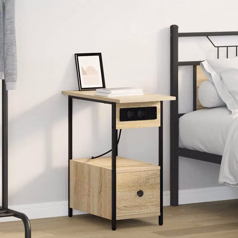 Armadio da notte vidaXL in stile rustico color marrone, L: 60 cm, P: 30 cm, H: 61 cm