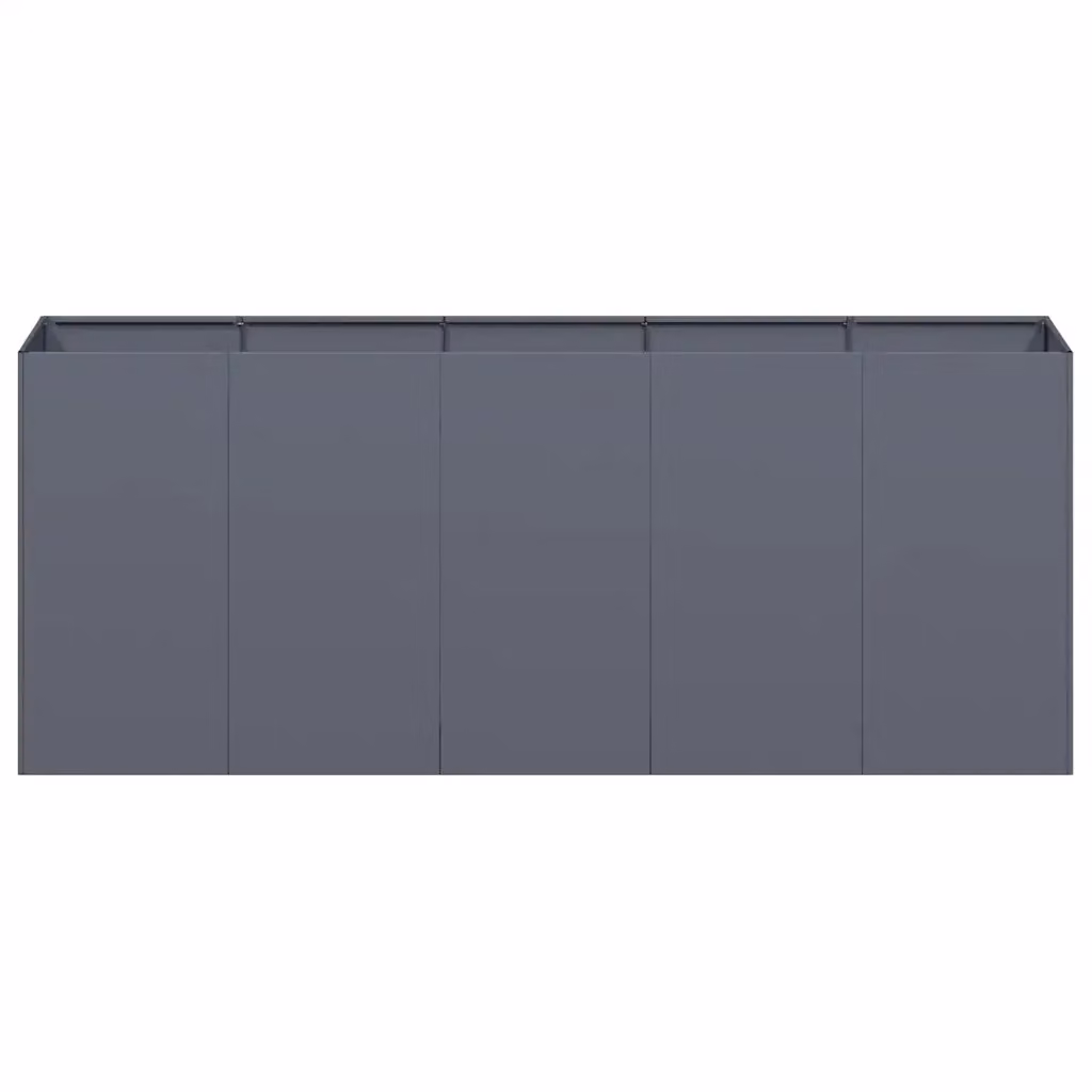 Fioriera rettangolare moderna in acciaio per balcone o giardino HELLOSHOP26 colore antracite L: 200 cm, P: 40 cm, H: 80 cm – 2
