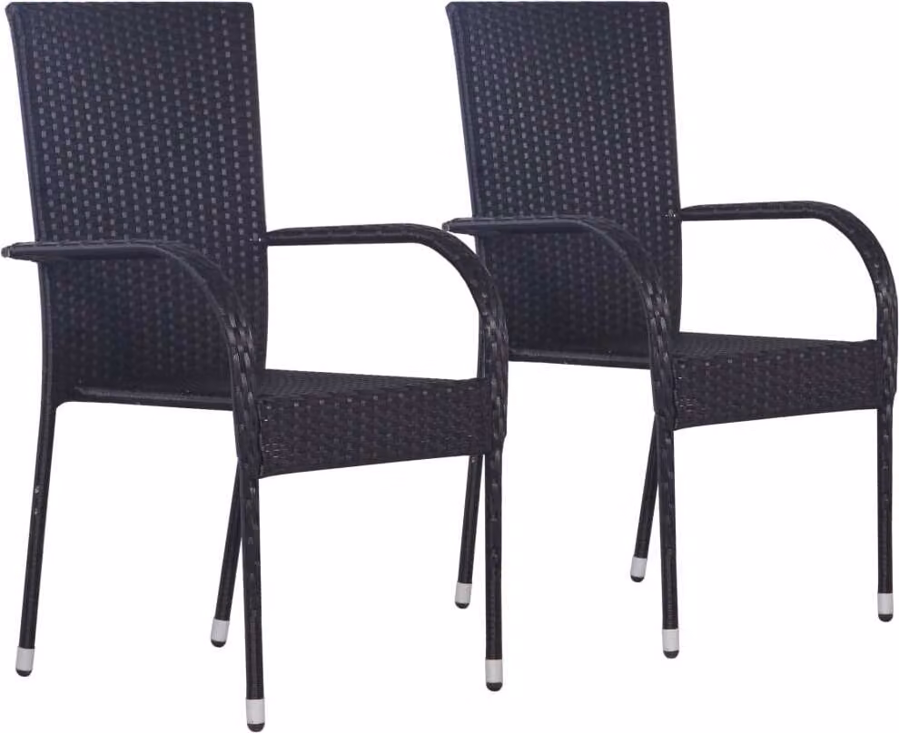 vidaXL Set da pranzo da giardino a 3 pezzi nero