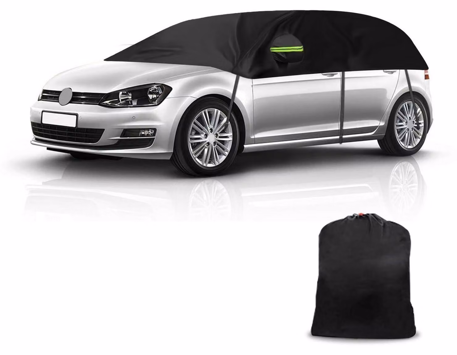 Copertura parziale per auto, impermeabile, per VW Golf MK5-MK8, dal 2004 al 2024, colore nero