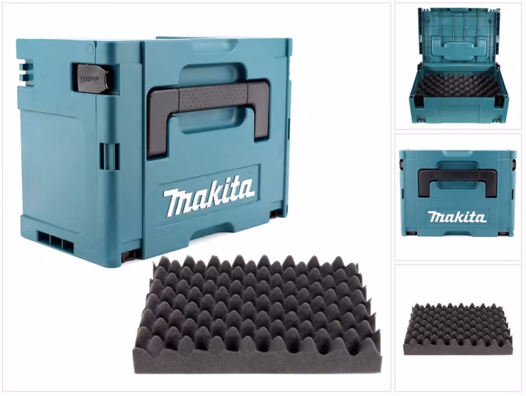 Makita Valigetta MAKPAC 3 + Inserto universale Makita per trapani, smerigliatrici e seghe a batteria