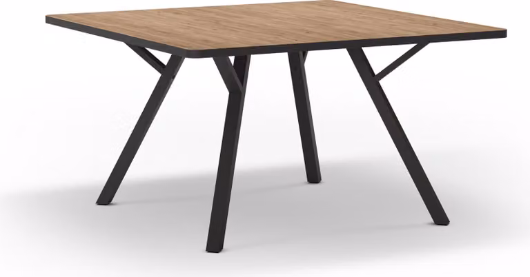 Calicosy - Tavolo quadrato con gambe in metallo nero L136 x l136 cm - BENI