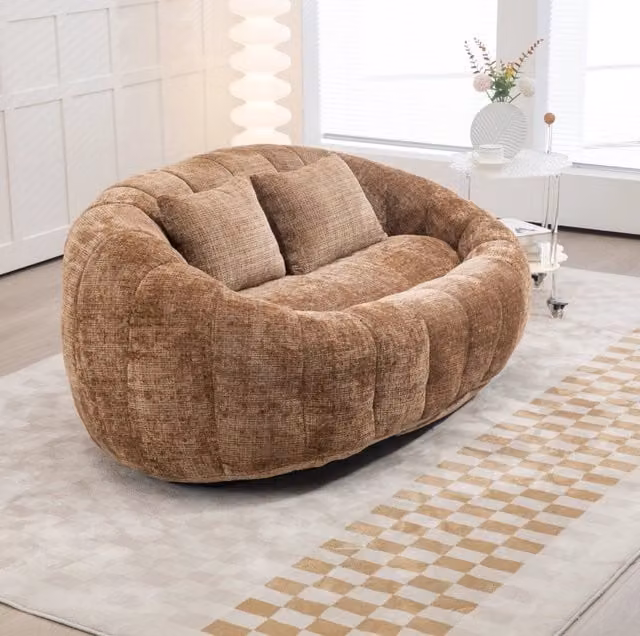 Poltrona sacco 150x95x63 cm; senza montaggio; in chenille; coffee