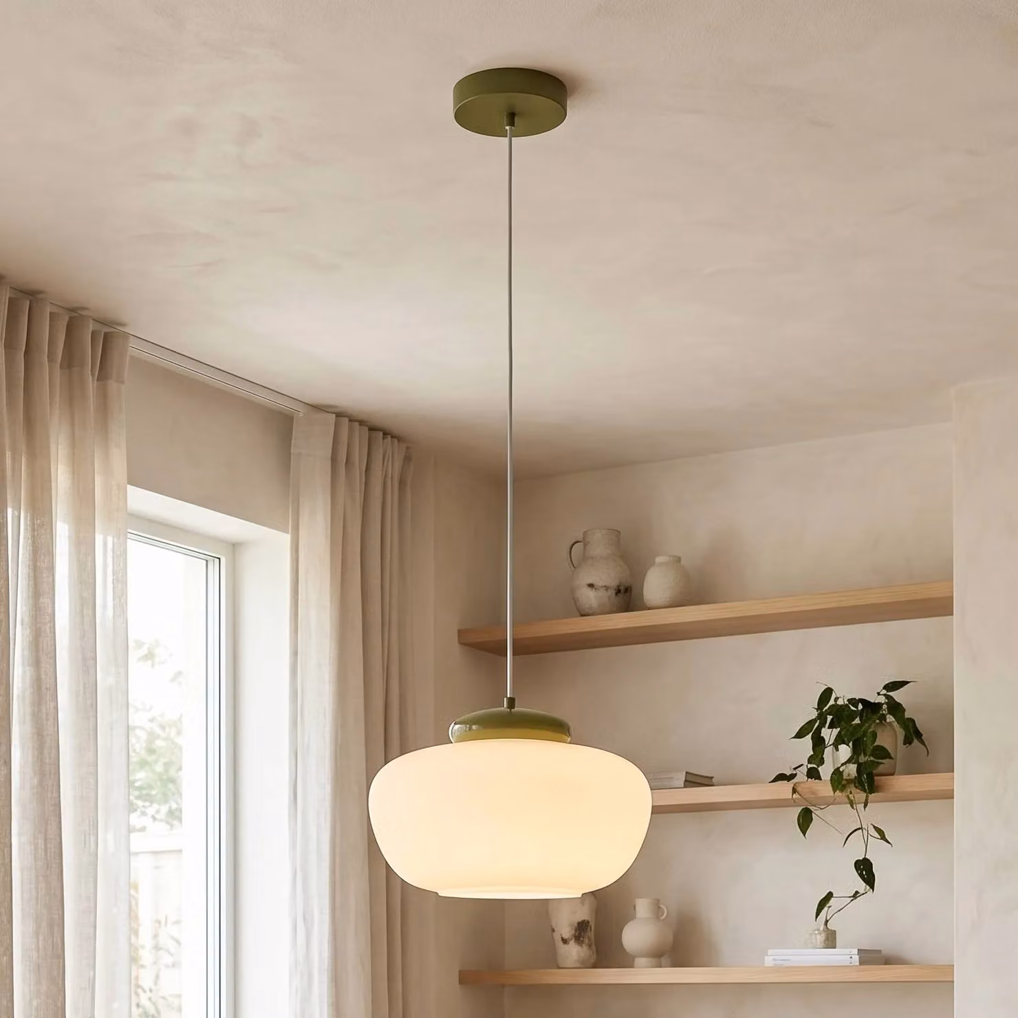 EGLO Lampada a sospensione Berardelli, dimmerabile, Bianco / Opale, Soggiorno / Sala da pranzo, Vetro, Moderno, Lampada a sospensione